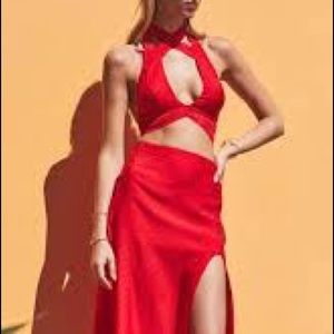 For Love and Lemons Gabriella Skirt and Dot Halter